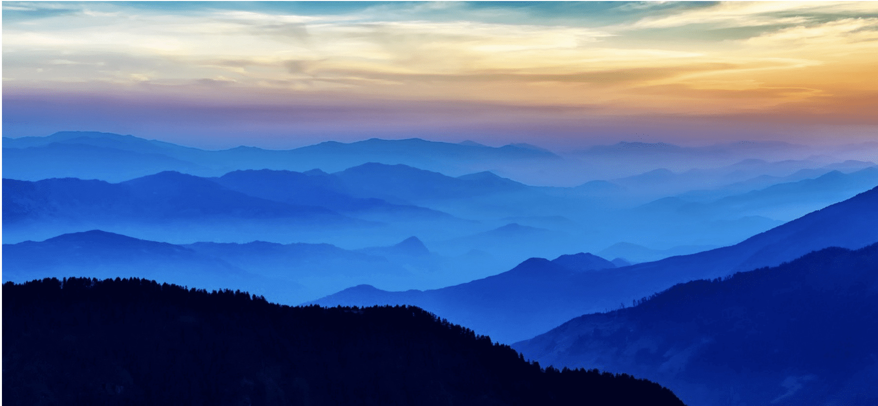 Layered mountain ridges